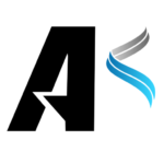 black & blue minimalist modern initial font logo